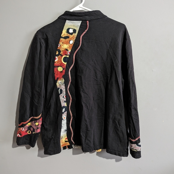 Y2K Parsley and Sage Psychedelic zip up sweater - Picture 2 of 7